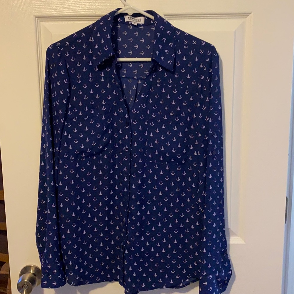 Express Portofino button-down navy size M